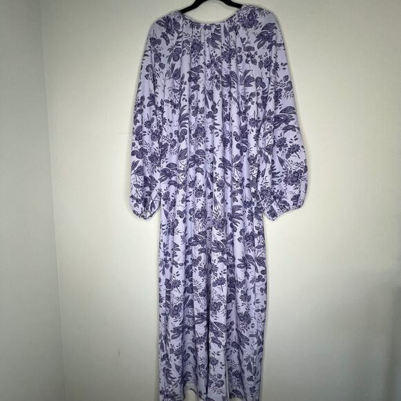 Hill House Home Purple Lilac Floral Crepe The Simone Maxi Dress XXL - Picture 6 of 7